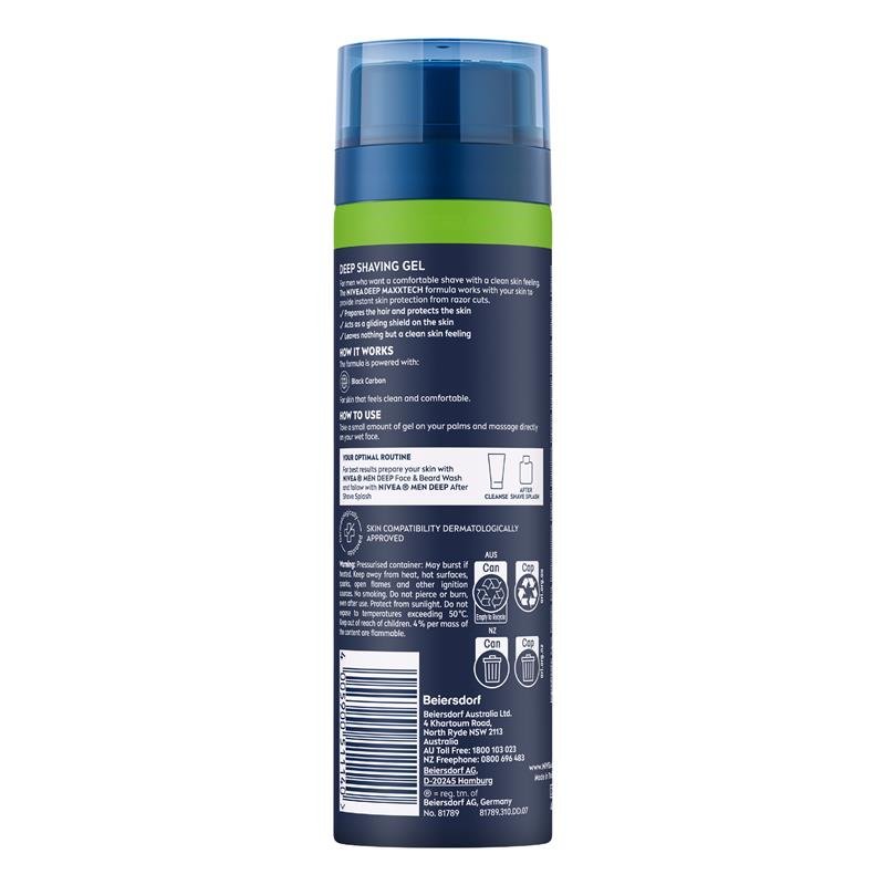 NIVEA for Men Deep Shave Gel 200ml