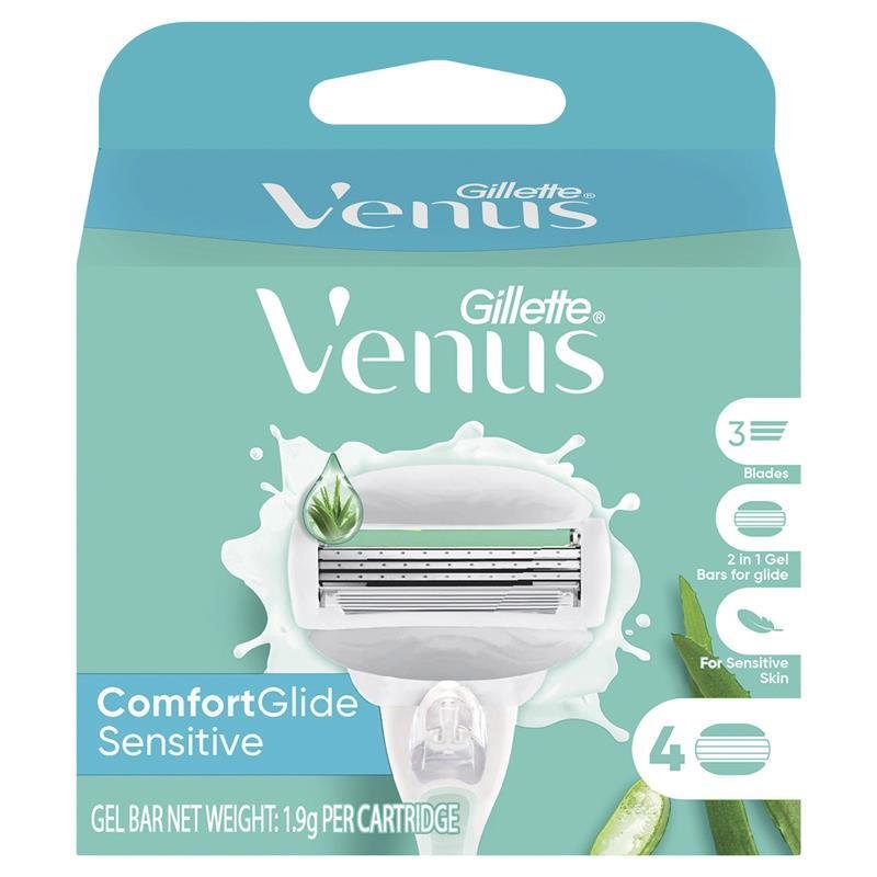 Gillette Venus ComfortGlide Sensitive Blades 4 Pack Refill