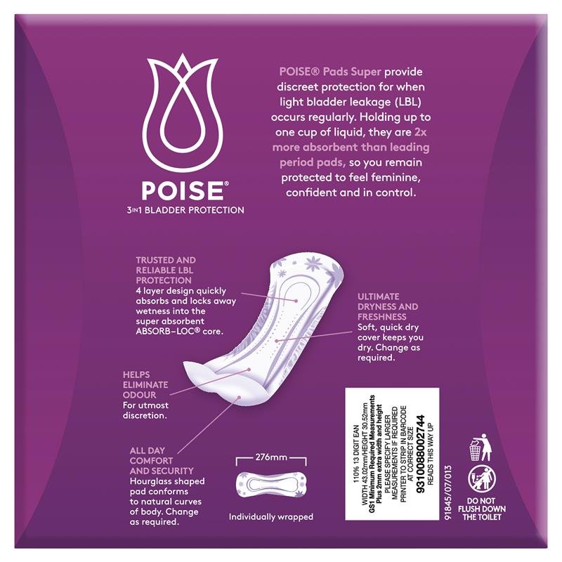 Poise 成人失禁护垫 Super 28片装