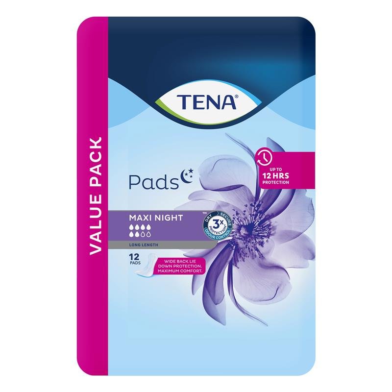 Tena Pad Maxi Night Wide Long 12 Pack