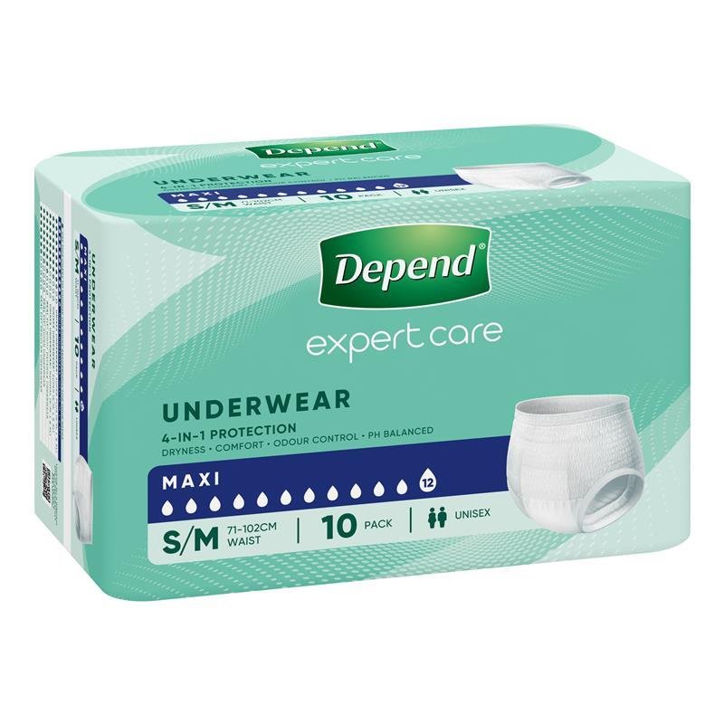 Depend Expert Care 成人失禁内裤 Maxi 加量吸收 S/M码 10条装