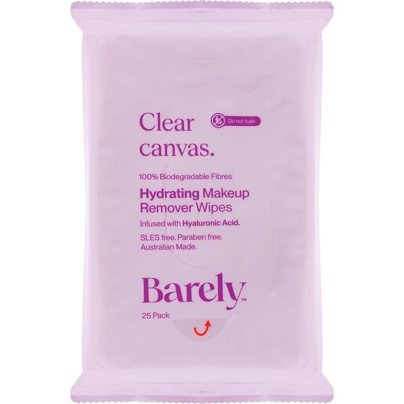 Barely Clear Canvas 玻尿酸保湿卸妆湿巾 25片装