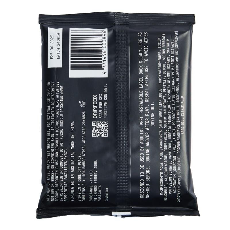 Drip Body Wipes 8 Pack Pouch