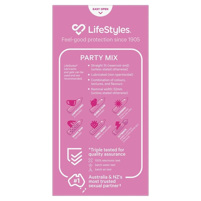 LifeStyles Condoms Party Mix 20 Pack
