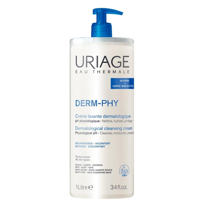 Uriage Eau Thermale Derm-Phy Creme Lavante Dermatological Cleansing Cream 1 Litre