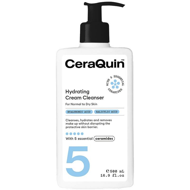 CeraQuin Hydrating Cream Cleanser with Hyaluronic Acid & Salicylic Acid 500ml