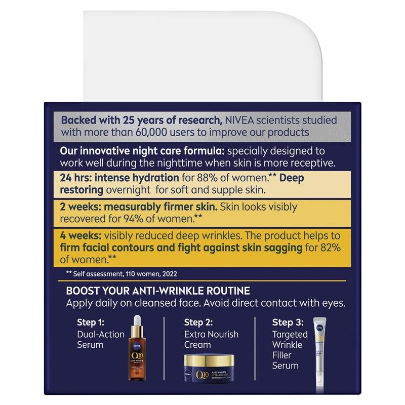 NIVEA Q10 Anti-Wrinkle Extra Nourish Deep Restoring Night Cream 50ml