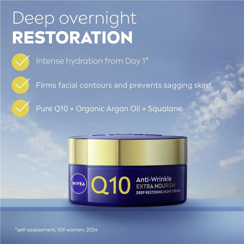 NIVEA Q10 Anti-Wrinkle Extra Nourish Deep Restoring Night Cream 50ml