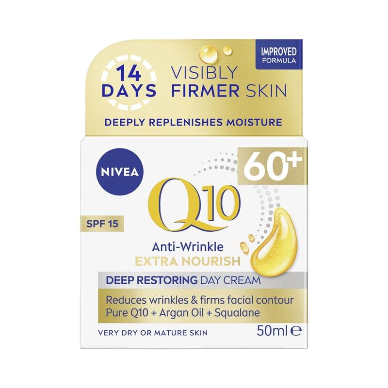 NIVEA Q10 Anti-Wrinkle Extra Nourish Deep Restoring Day Cream SPF15 50ml