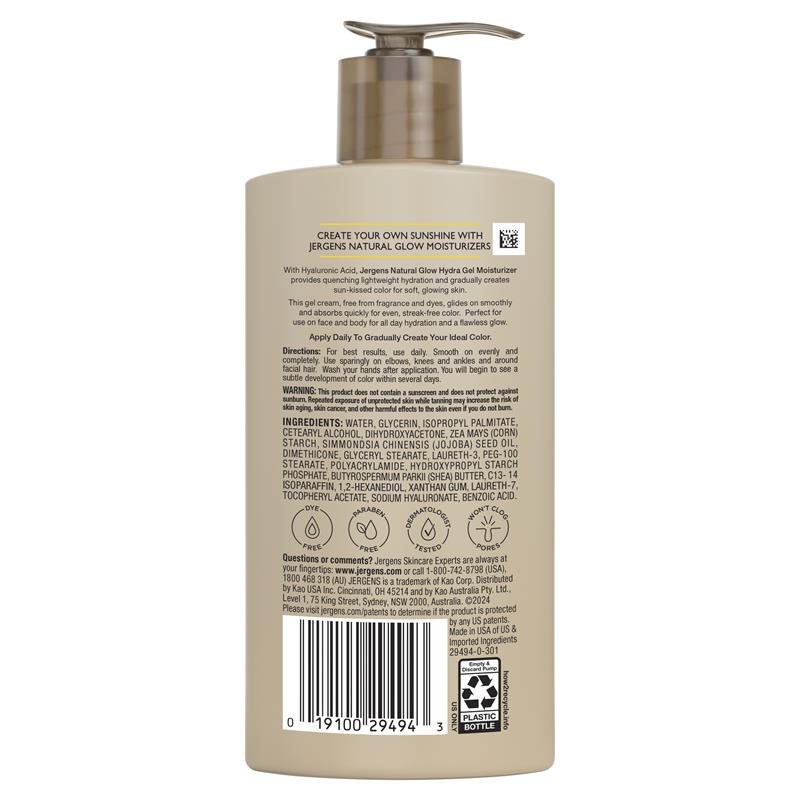 Jergens Natural Glow Hydra Gel Medium to Dark 245ml