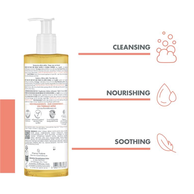 Avene XeraCalm A.D Cleansing Oil 400ml - Cleanser for eczema-prone skin