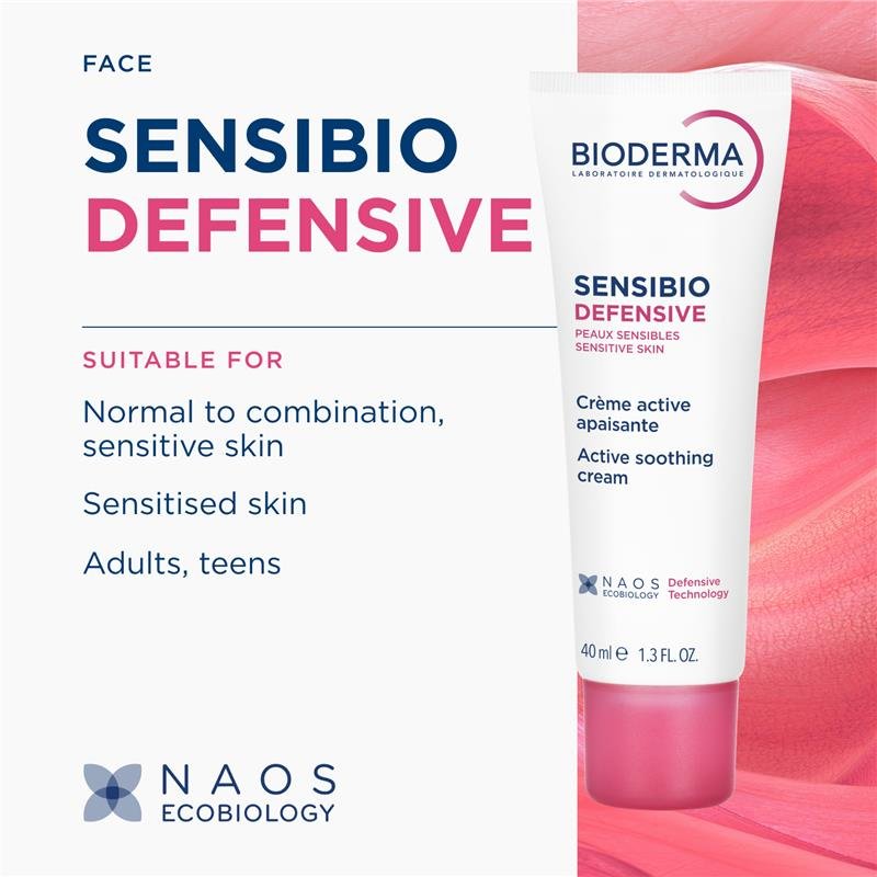 Bioderma Sensibio Soothing Defensive Light Moisturiser for Sensitive Skin 40ml
