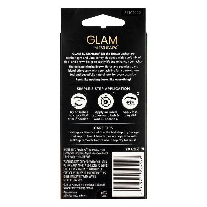 Glam By Manicare Glam Ready Pre-Glued Mocha Brown Natural 22459