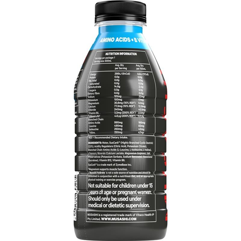 Musashi Hydrate Blue Raspberry 600ml