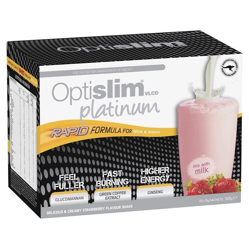 Optislim VLCD Platinum Strawberry Shake 21x25g Sachets