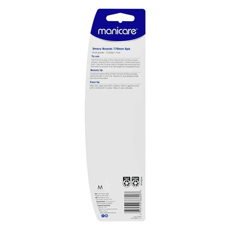 Manicare Emery Boards 170mm 8 Pack