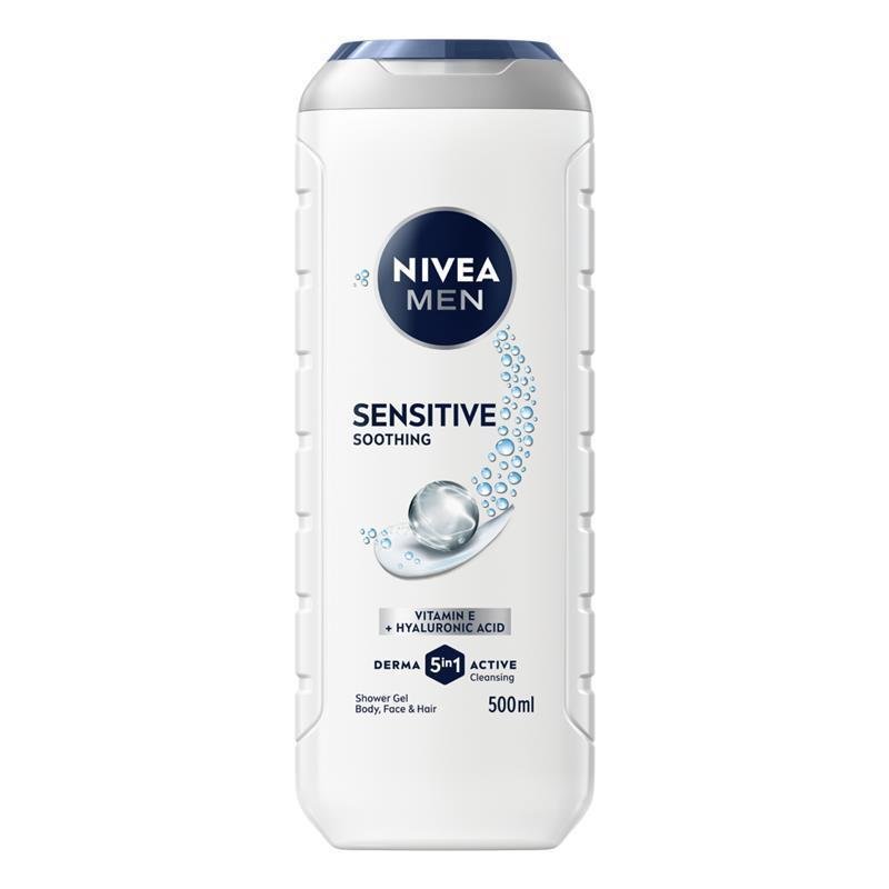 NIVEA MEN Sensitive 3-IN-1 Shower Gel Body Wash 500ml