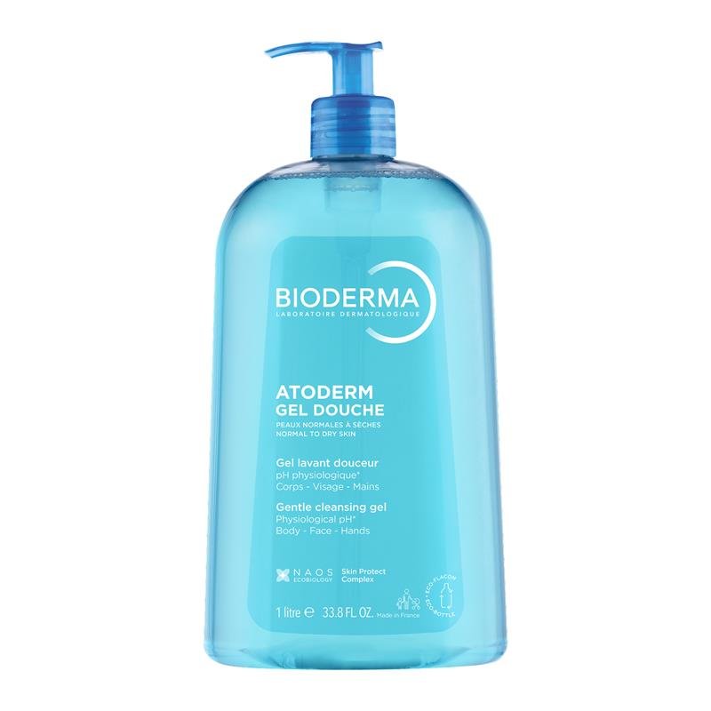 Bioderma Atoderm Gentle Cleansing Gel for Body Face and Hands 1 Litre