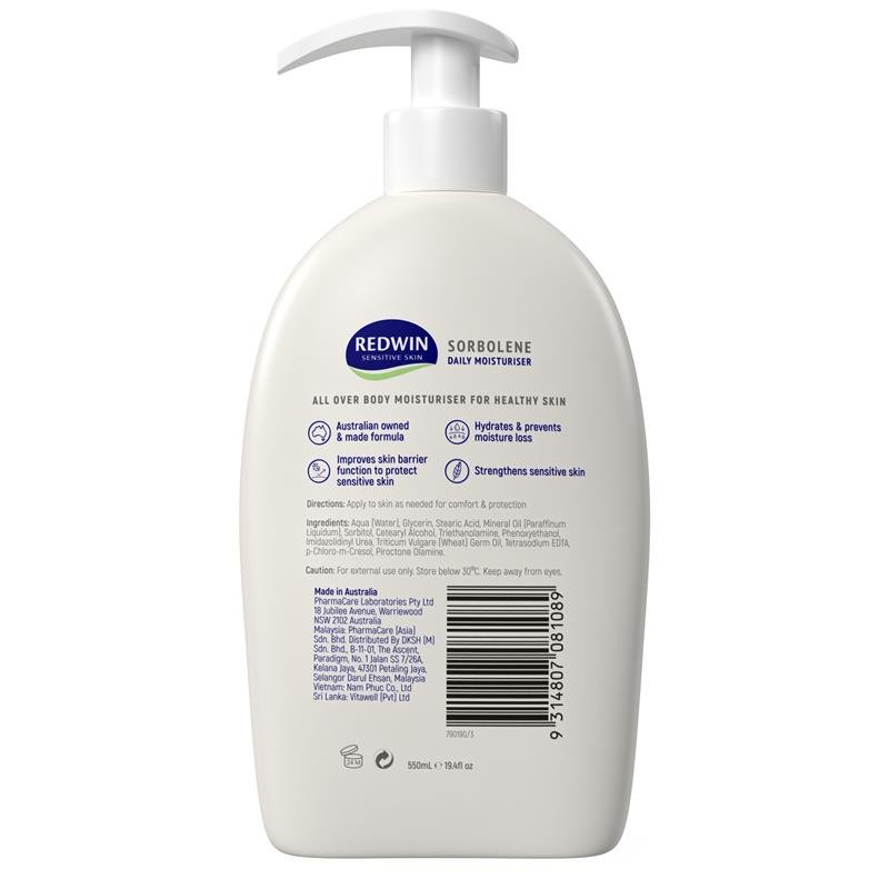Redwin Sorbolene Daily Moisturiser  550ml