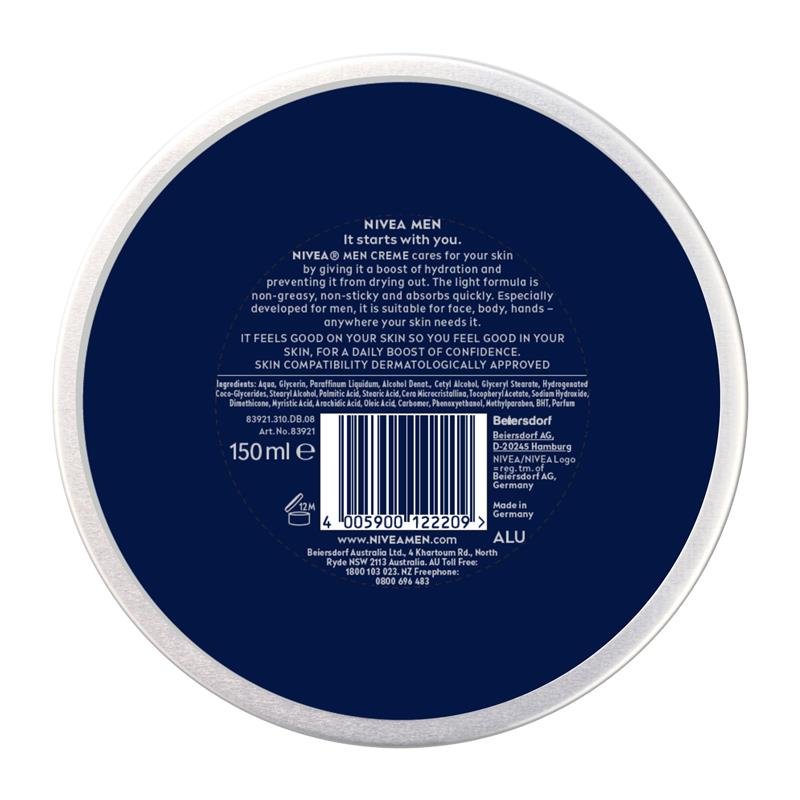 NIVEA MEN Crème Moisturiser Face Body Hands 150ml
