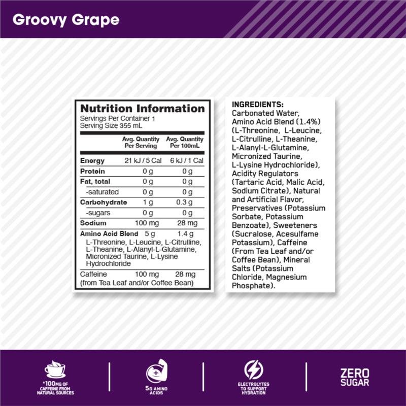 Optimum Nutrition Amino Energy 气泡氨基酸+电解质饮料 葡萄 Grape 味 355ml