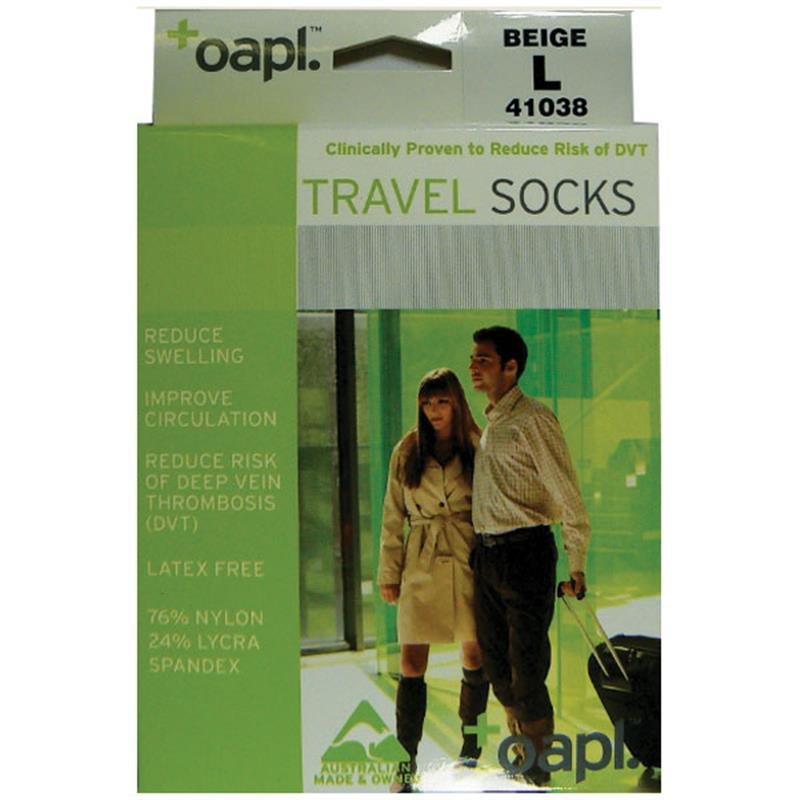 Oapl 旅行压力袜 米色 大号