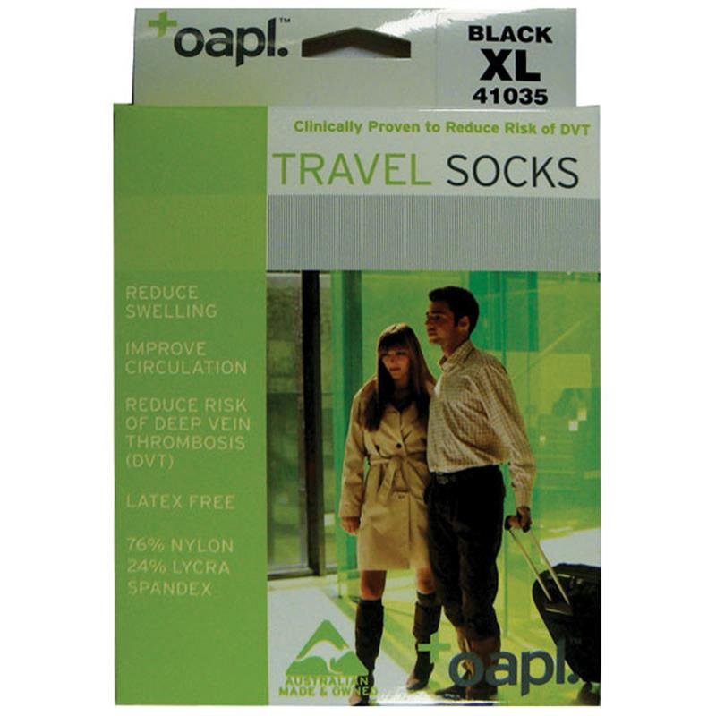 Oapl 旅行压力袜 黑色 加大号