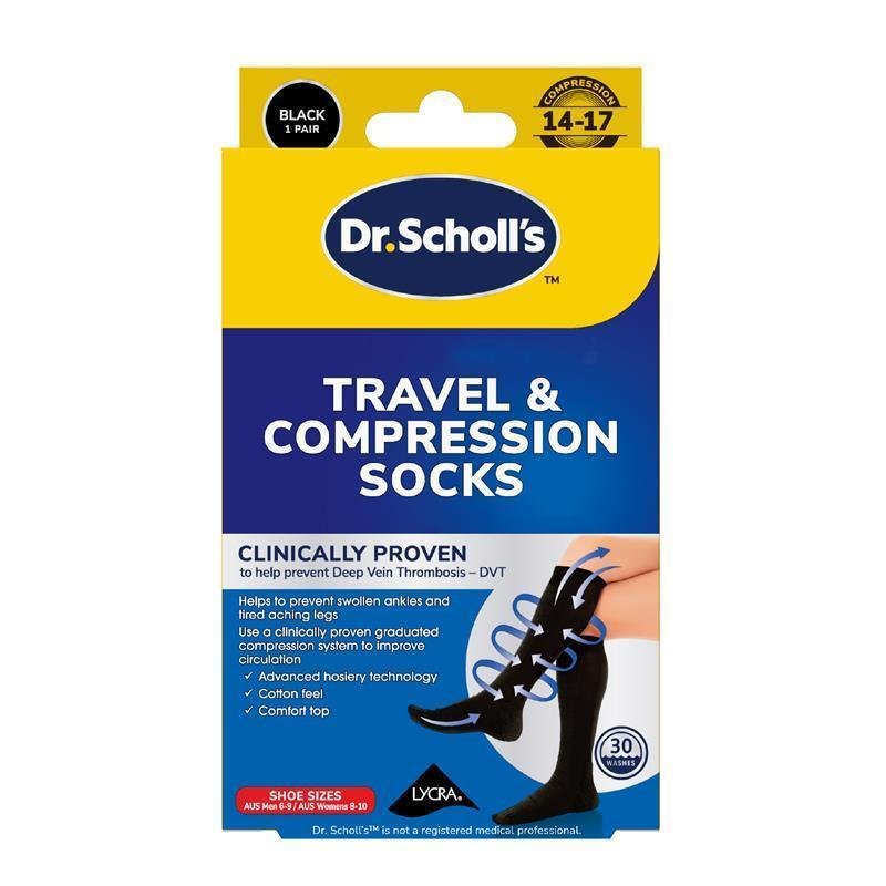 爽健 Dr.Scholls 旅行压力袜 黑色 小号