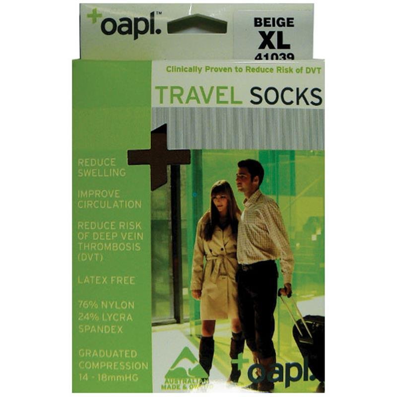 Oapl 旅行压力袜 米色 加大号