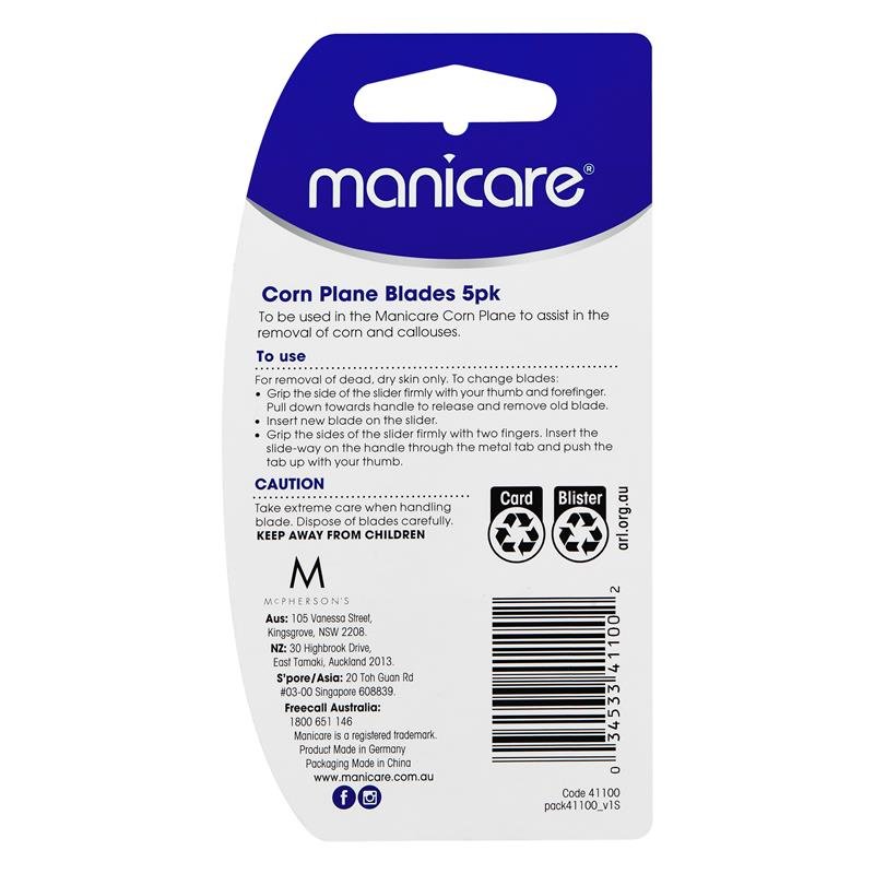 Manicare 鸡眼刀替换刀片 5片装