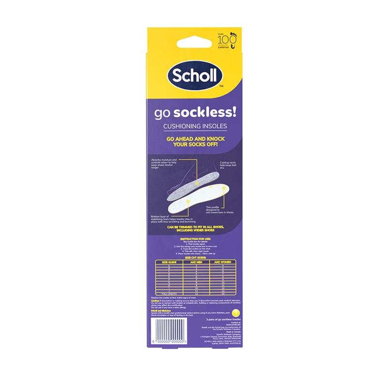 Scholl Go Sockless 免袜鞋垫 3双装