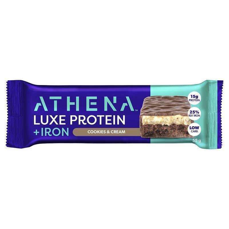 Athena Luxe 女性蛋白棒 含铁 曲奇奶油味 55g