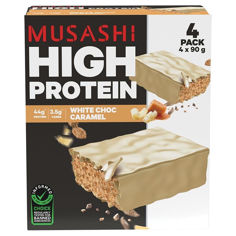 武藏 Musashi 高蛋白棒 白巧克力焦糖味 90g 4支装