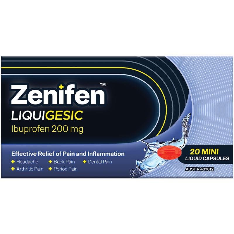 Zenifen Liquigesic Mini Ibuprofen 200mg 20 Liquid Capsules