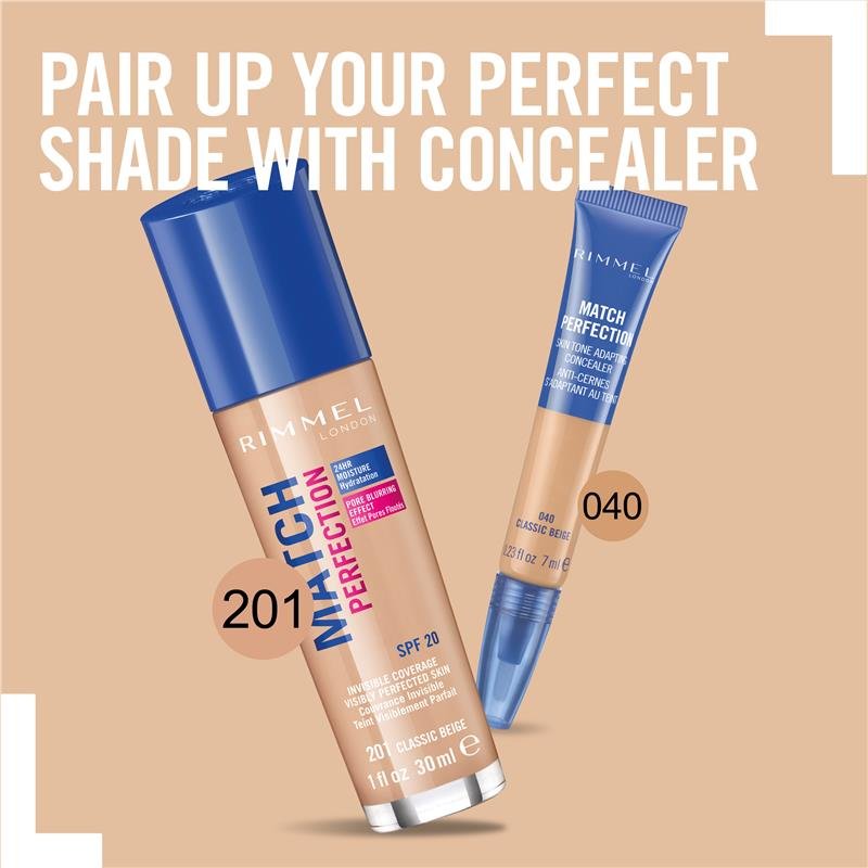 Rimmel Match Perfection Foundation Classic Beige 201