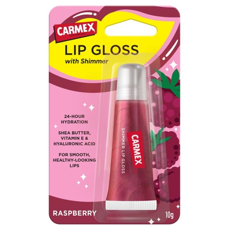 Carmex Lip Gloss with Shimmer Tube Raspberry 10g