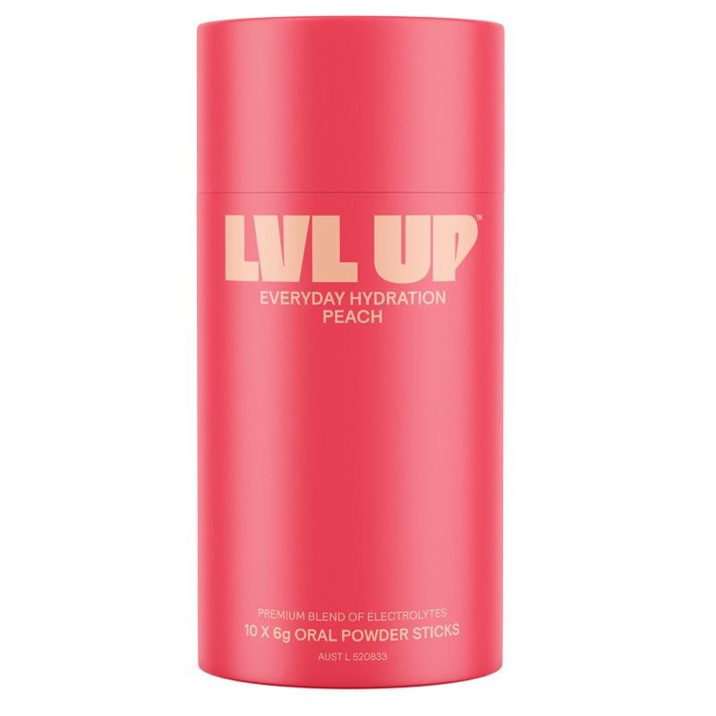 Lvl Up Everyday Hydration Sticks Peach 10 Pack