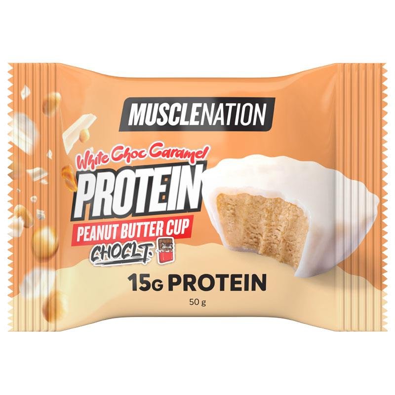 Muscle Nation Peanut Butter Cup Choclt White Choc Caramel 50g