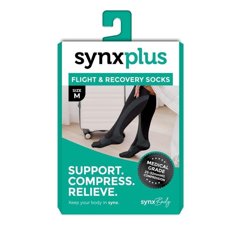 Synxplus 飞行舒缓压力袜 黑色 中码