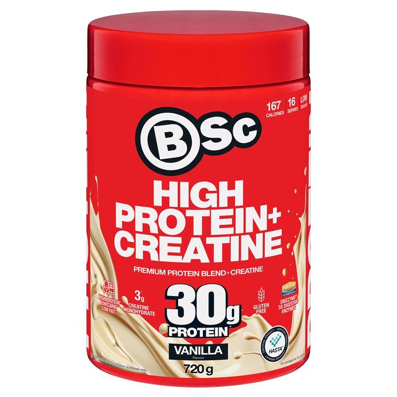 BSc 高蛋白+肌酸粉 香草味 720g