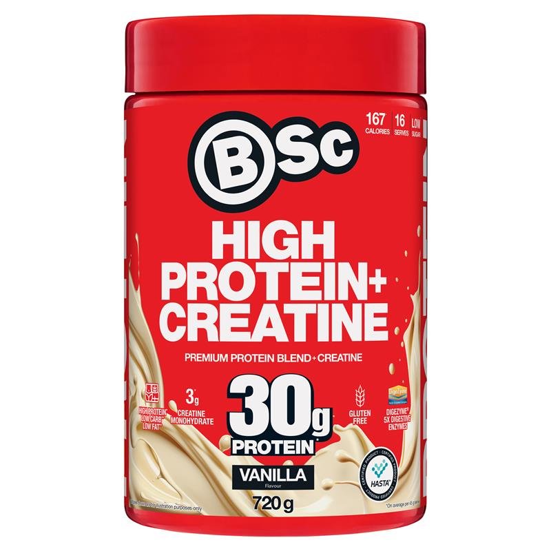 BSc 高蛋白+肌酸粉 香草味 720g