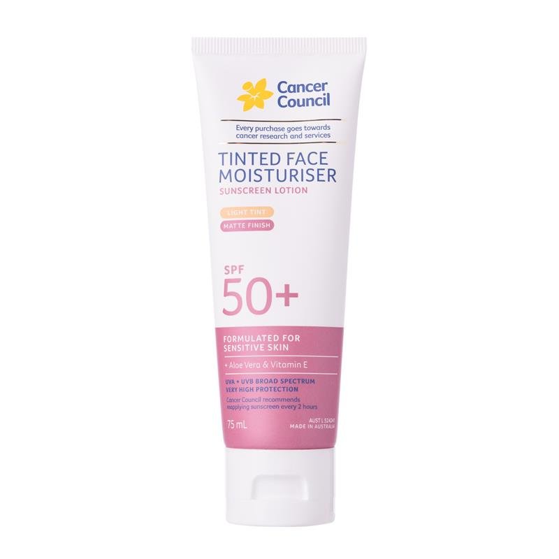 Cancer Council SPF50+ 润色面部保湿霜 浅色 75ml
