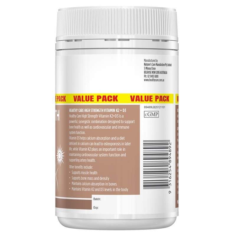 Healthy Care 高强效维生素K2+D3 150粒