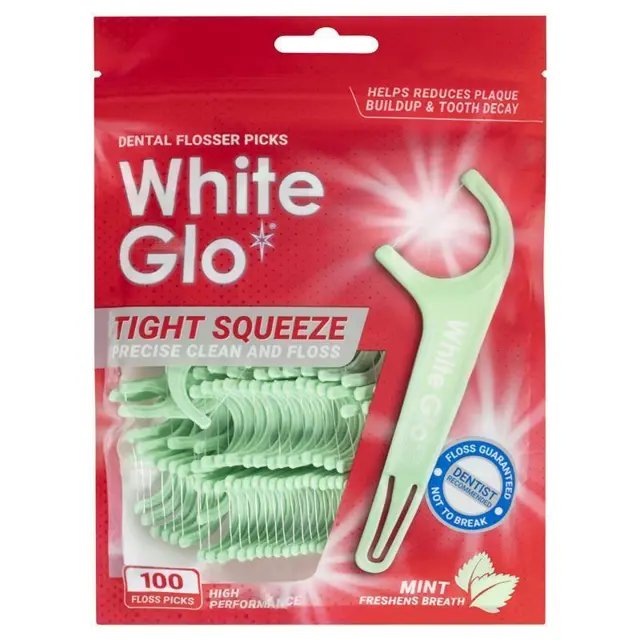 White Glo 紧密贴合薄荷牙线棒 100支装