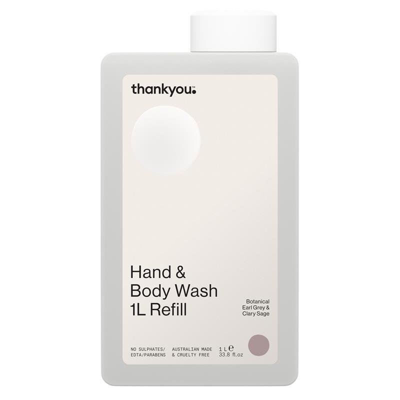 Thankyou Hand & Body Wash Botanical Earl Grey & Clary Sage Refill 1L