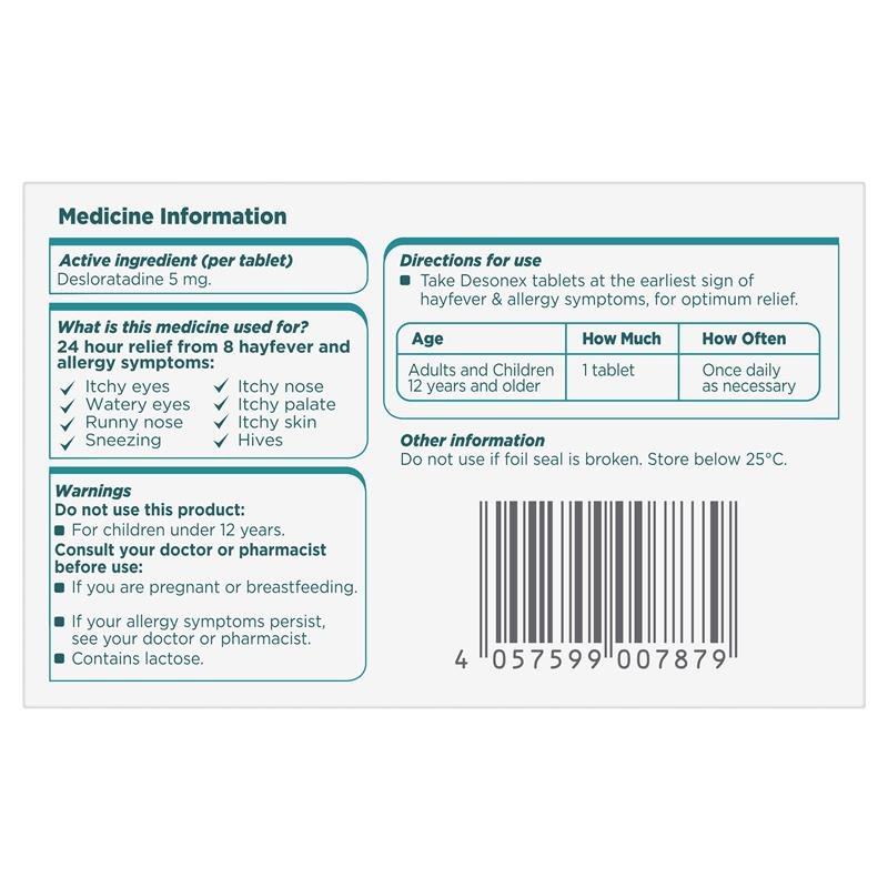 Desonex Allergy & Hayfever 5mg 60 Tablets