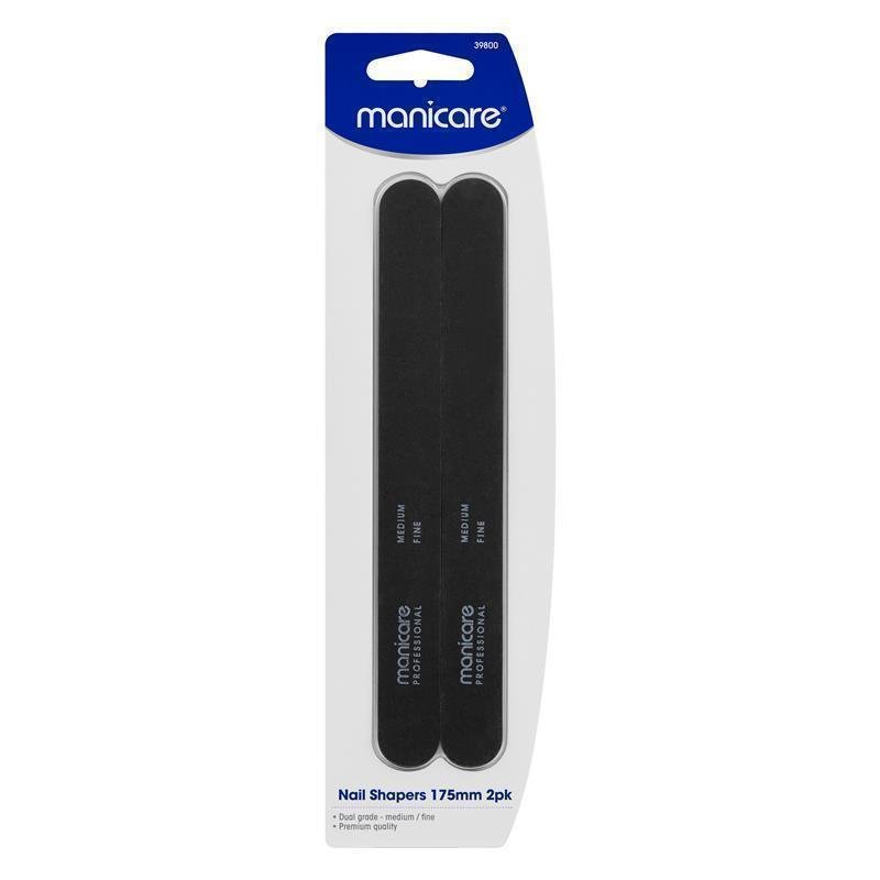 Manicare Nail Shapers 175mm 2 Pack Medium/Fine