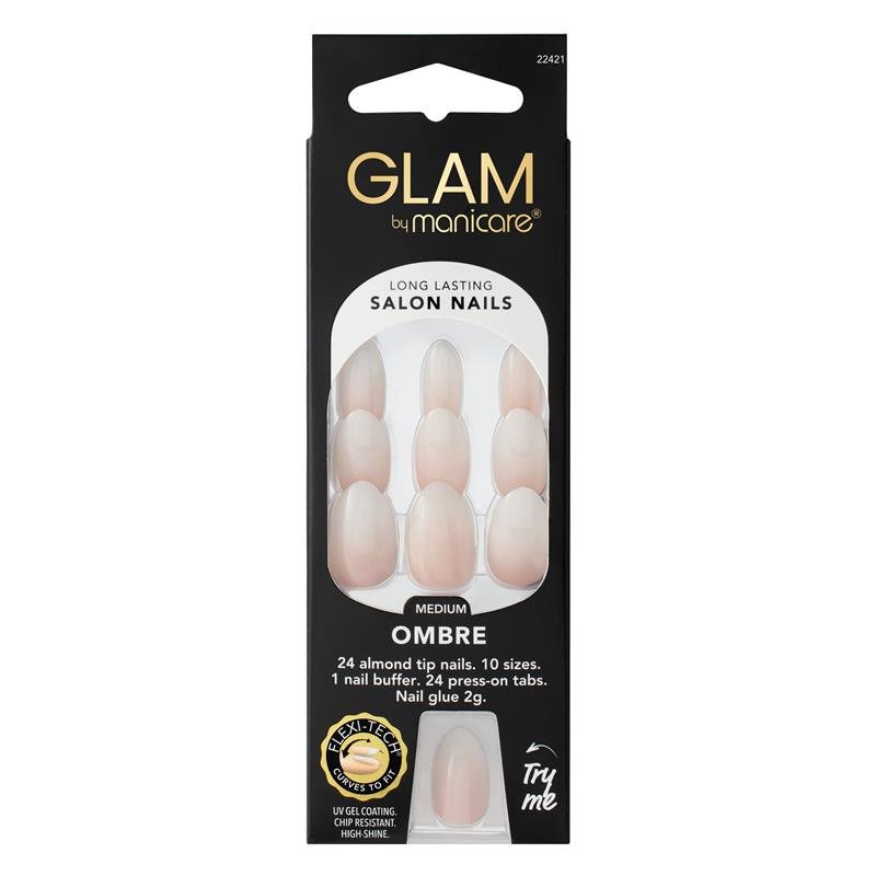 Glam By Manicare 穿戴甲 渐变中长杏仁形 套装