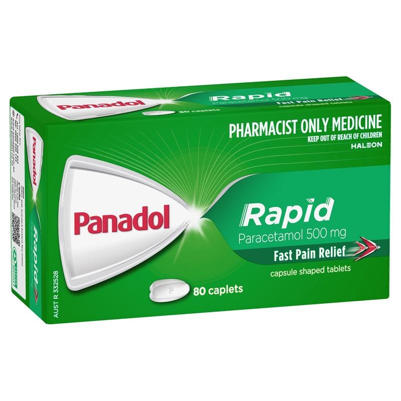 Panadol Rapid Paracetamol Pain Relief 80 Caplets