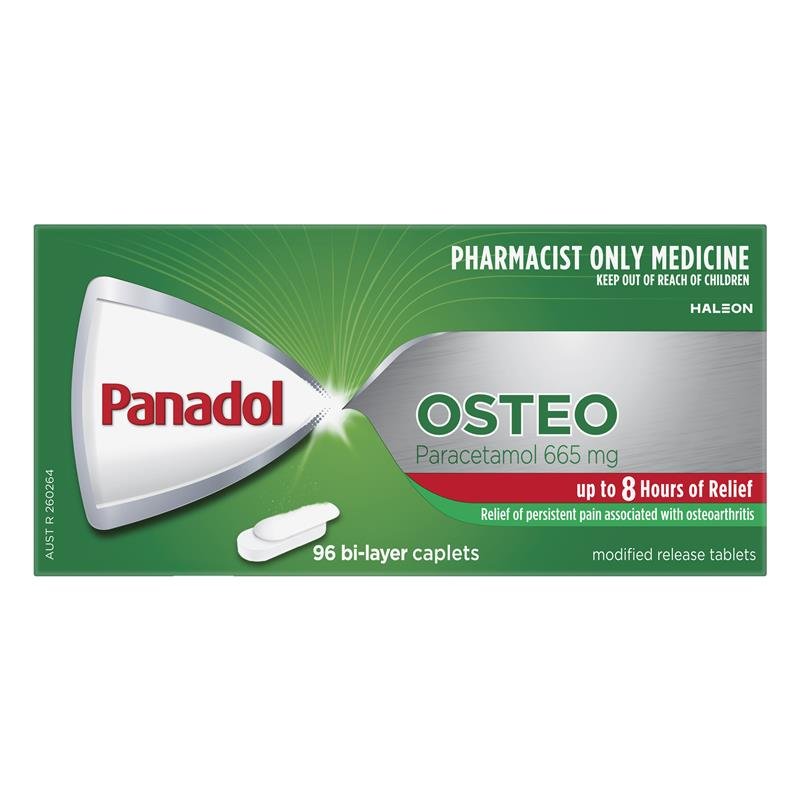 Panadol Osteo Paracetamol Pain Relief 665mg 96 Caplets (S3)